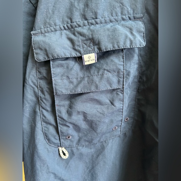 Columbia PFG Bahama Navy Blue Nylon Vented Outdoor Fishing Shirt Mens XLT Tall - Picture 7 of 12